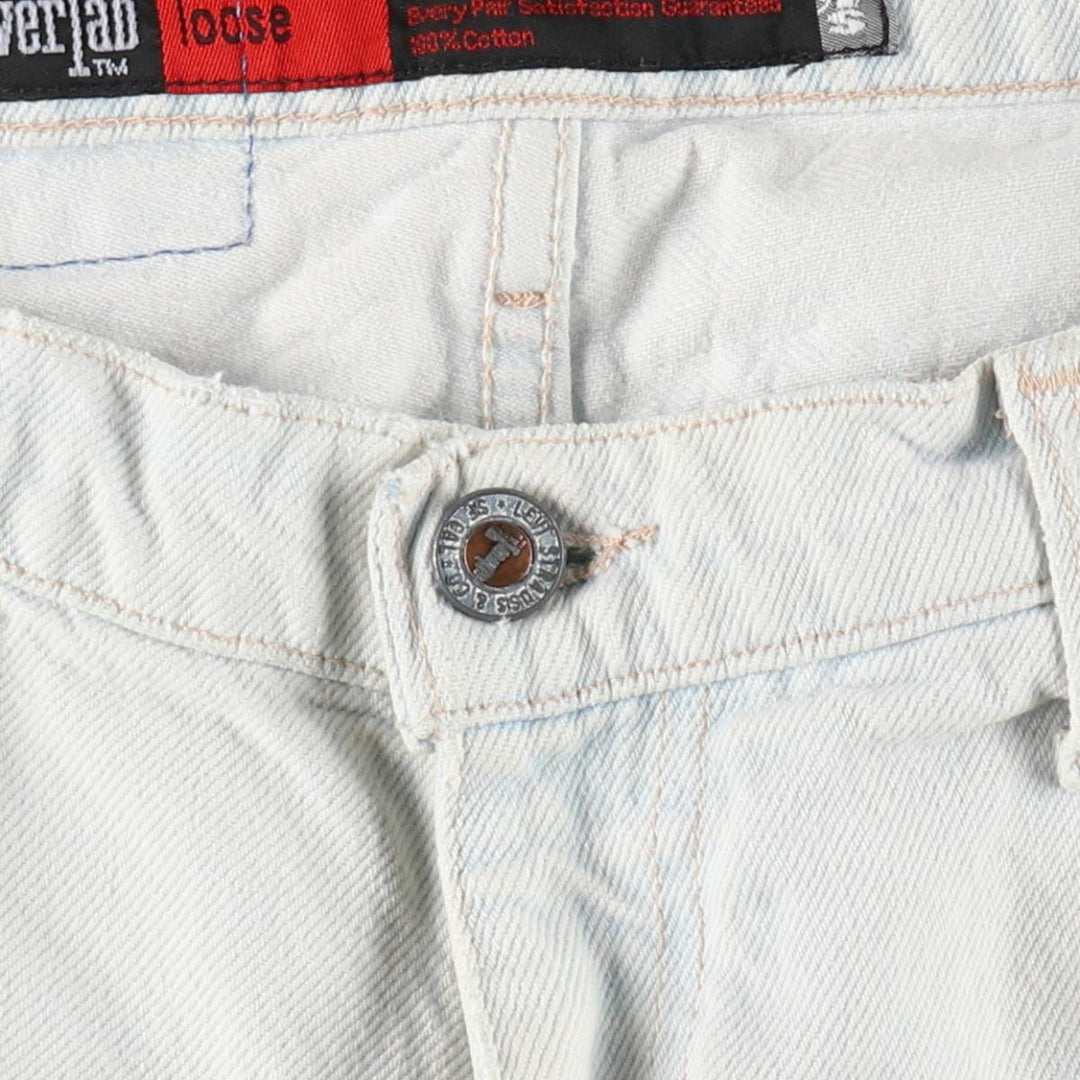 1990'S Levi's Silver Tab Loose Tapered Denim Pants, Made in USA, Men's Size W34 (approx.), Vintage cotton Blue type light blue Vintage Second Hand