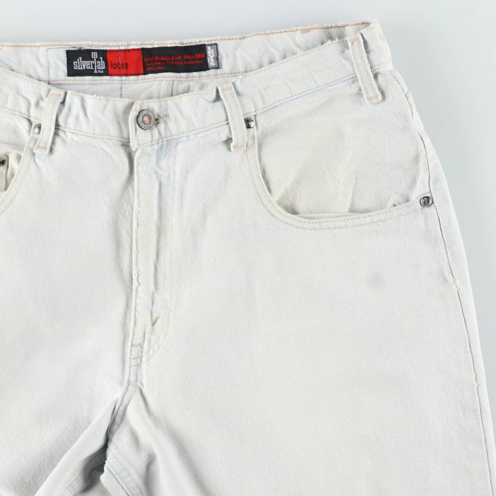 1990'S Levi's Silver Tab Loose Tapered Denim Pants, Made in USA, Men's Size W34 (approx.), Vintage cotton Blue type light blue Vintage Second Hand