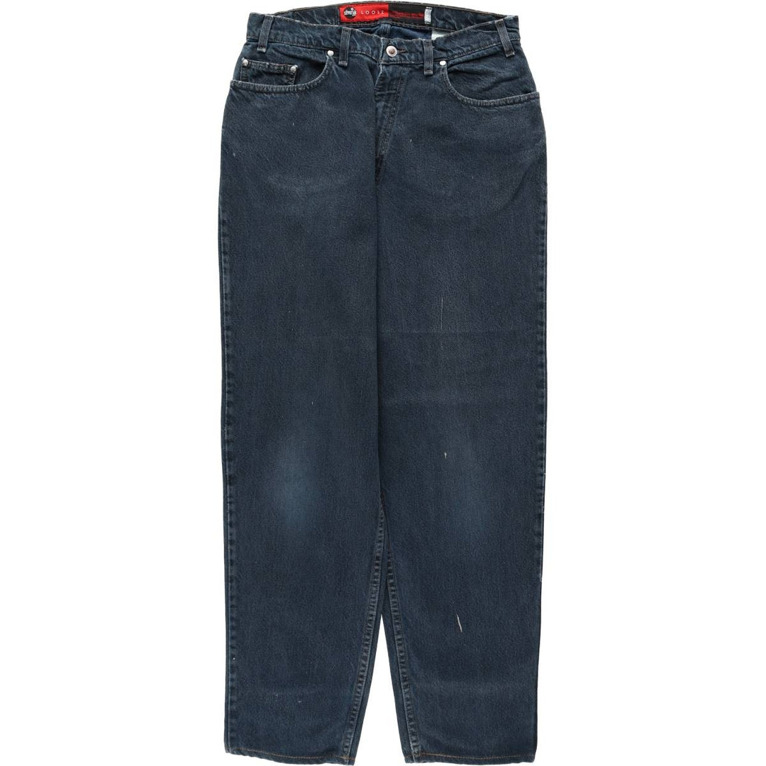 90'S Levi's Silver Tab Loose Black Denim Tapered Jeans, Made in USA, Men's W32 (approx.), Vintage cotton navy blue type Vintage Second Hand