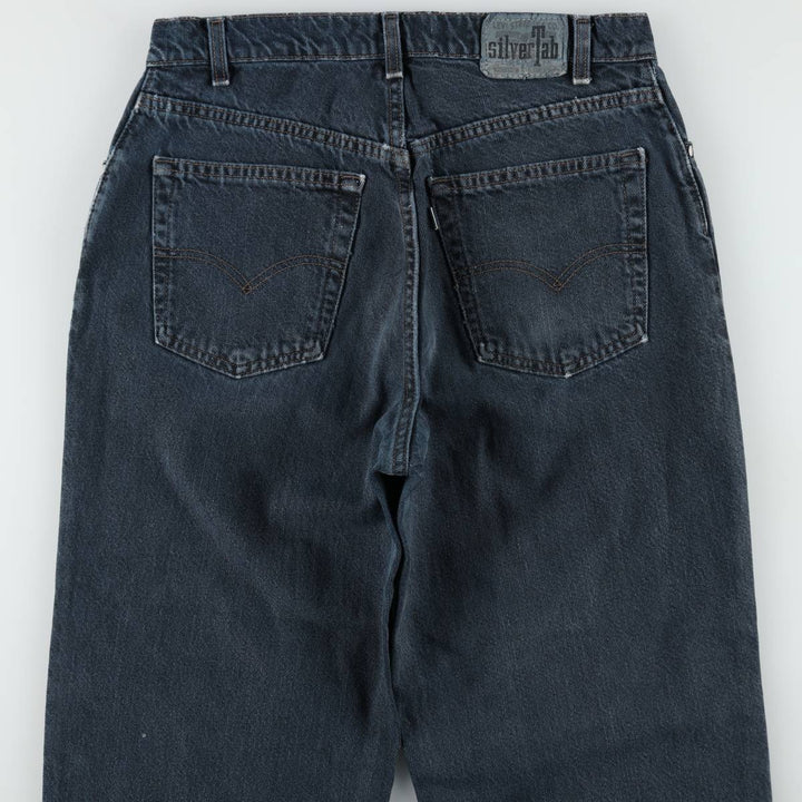90'S Levi's Silver Tab Loose Black Denim Tapered Jeans, Made in USA, Men's W32 (approx.), Vintage cotton navy blue type Vintage Second Hand