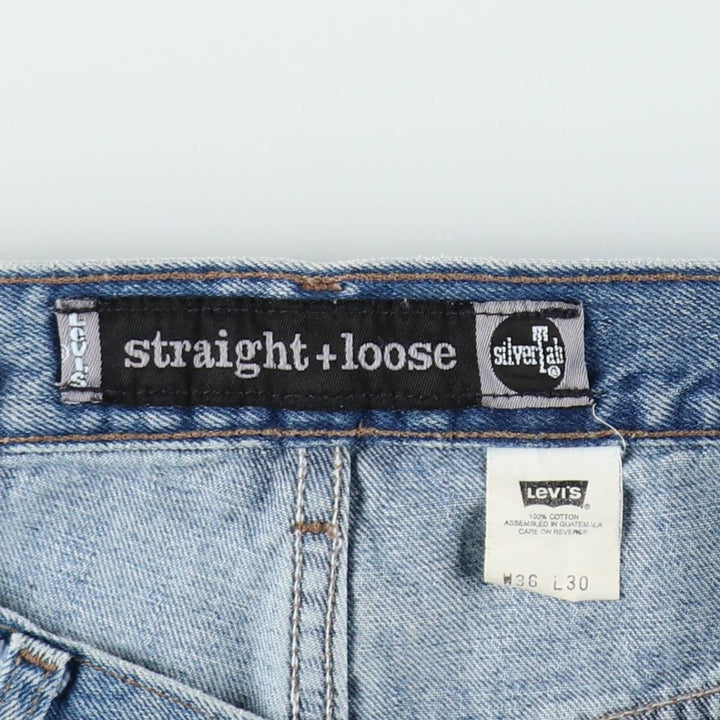 90'S Levi's Silver Tab Straight+Loose Tapered Denim Pants, Men's W35 (approx.), Vintage cotton blue type Vintage Second Hand