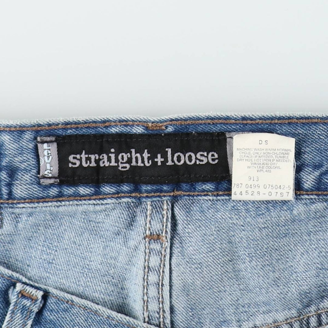 90'S Levi's Silver Tab Straight+Loose Tapered Denim Pants, Men's W35 (approx.), Vintage cotton blue type Vintage Second Hand
