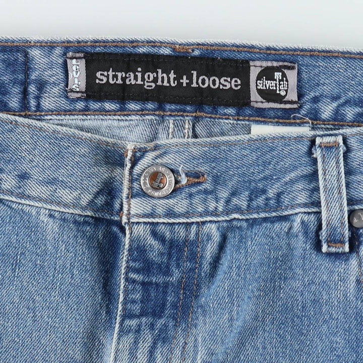90'S Levi's Silver Tab Straight+Loose Tapered Denim Pants, Men's W35 (approx.), Vintage cotton blue type Vintage Second Hand