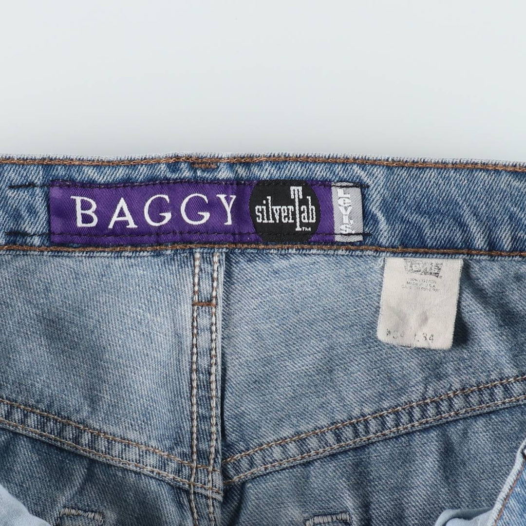 90'S Levi's Silver Tab Baggy Tapered Denim Pants, Made in USA, Men's Size W33 (approx.), Vintage cotton blue type Vintage Second Hand
