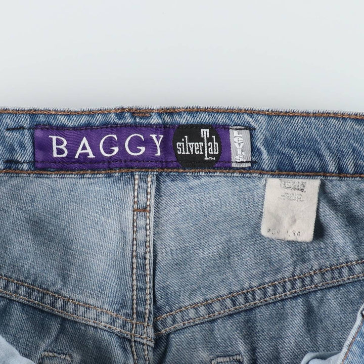 90'S Levi's Silver Tab Baggy Tapered Denim Pants, Made in USA, Men's Size W33 (approx.), Vintage cotton blue type Vintage Second Hand