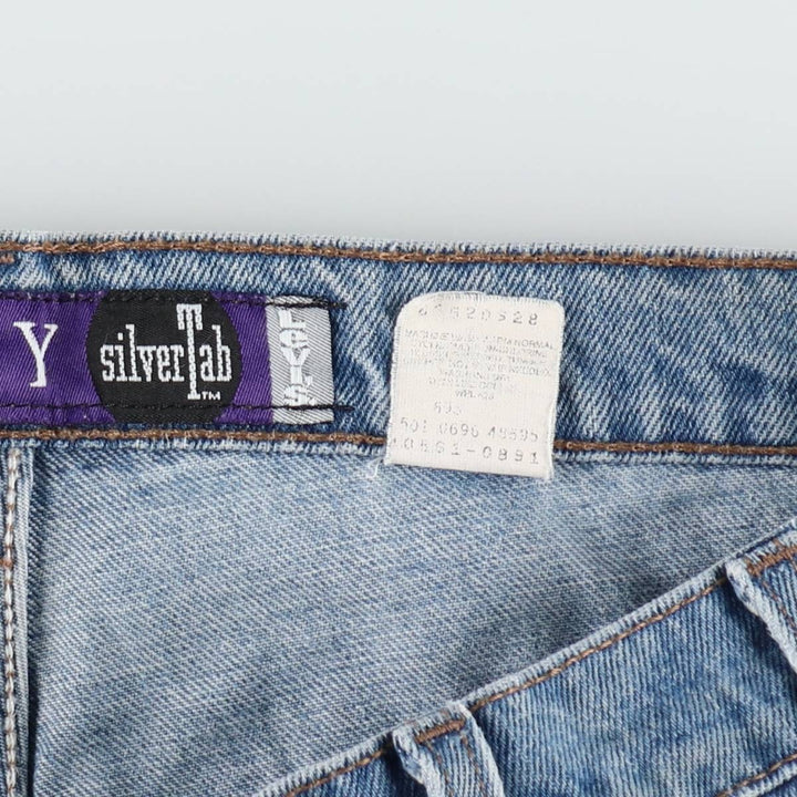 90'S Levi's Silver Tab Baggy Tapered Denim Pants, Made in USA, Men's Size W33 (approx.), Vintage cotton blue type Vintage Second Hand