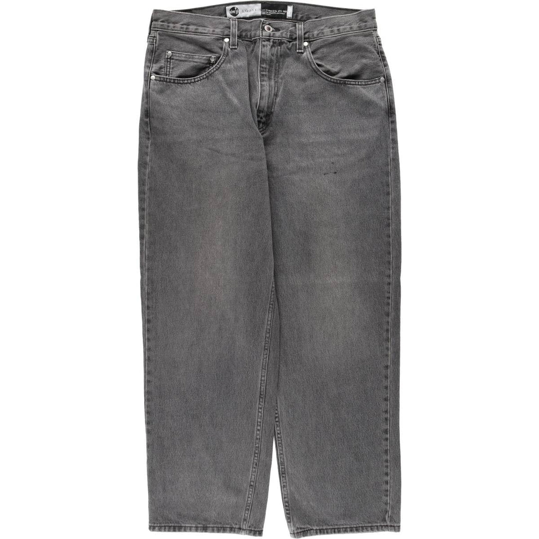 Levi's SILVER TAB Loose Black Denim Tapered Jeans, Men's Size W36 (approx.) cotton gray type Vintage Second Hand