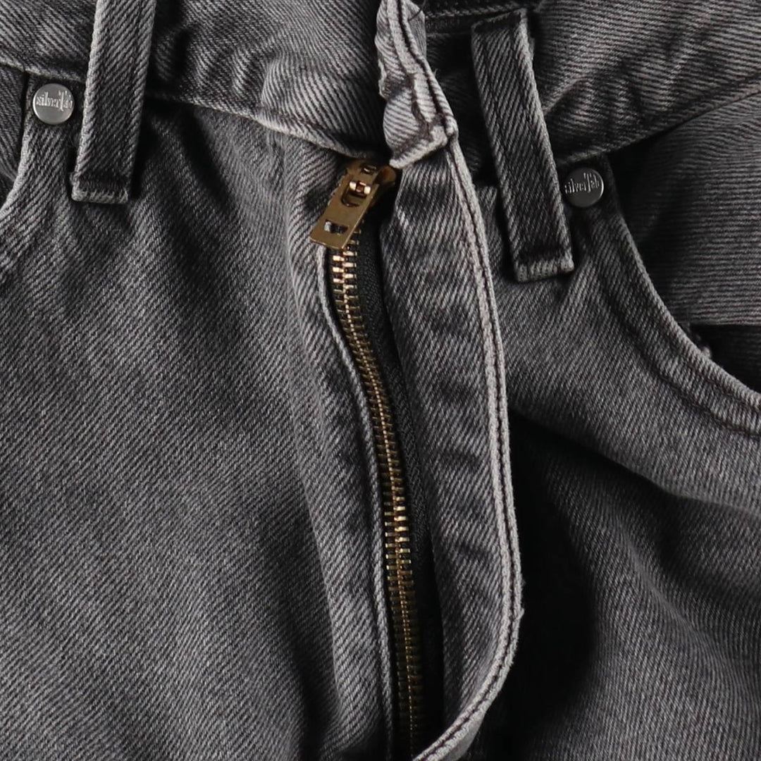 Levi's SILVER TAB Loose Black Denim Tapered Jeans, Men's Size W36 (approx.) cotton gray type Vintage Second Hand