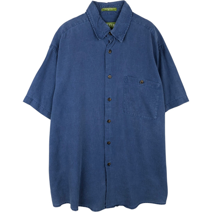Orvis Short-Sleeve Tencel x Hemp Shirt, Men's Size XL (approx.) Hemp blue type Vintage Second Hand