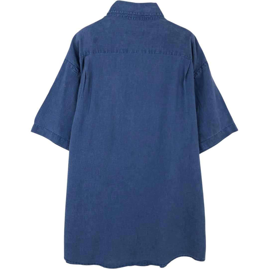 Orvis Short-Sleeve Tencel x Hemp Shirt, Men's Size XL (approx.) Hemp blue type Vintage Second Hand