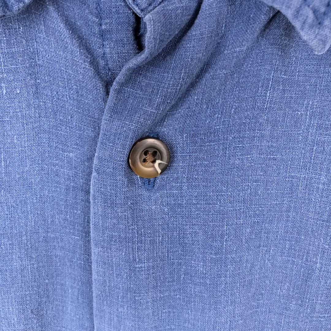 Orvis Short-Sleeve Tencel x Hemp Shirt, Men's Size XL (approx.) Hemp blue type Vintage Second Hand