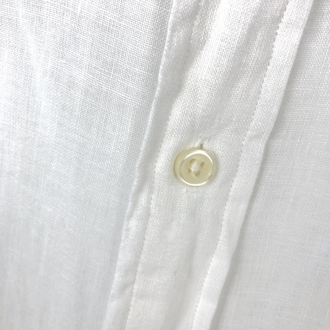 Ralph Lauren Classic Fit short sleeve linen button down shirt, men's size XL linen white type Vintage Second Hand