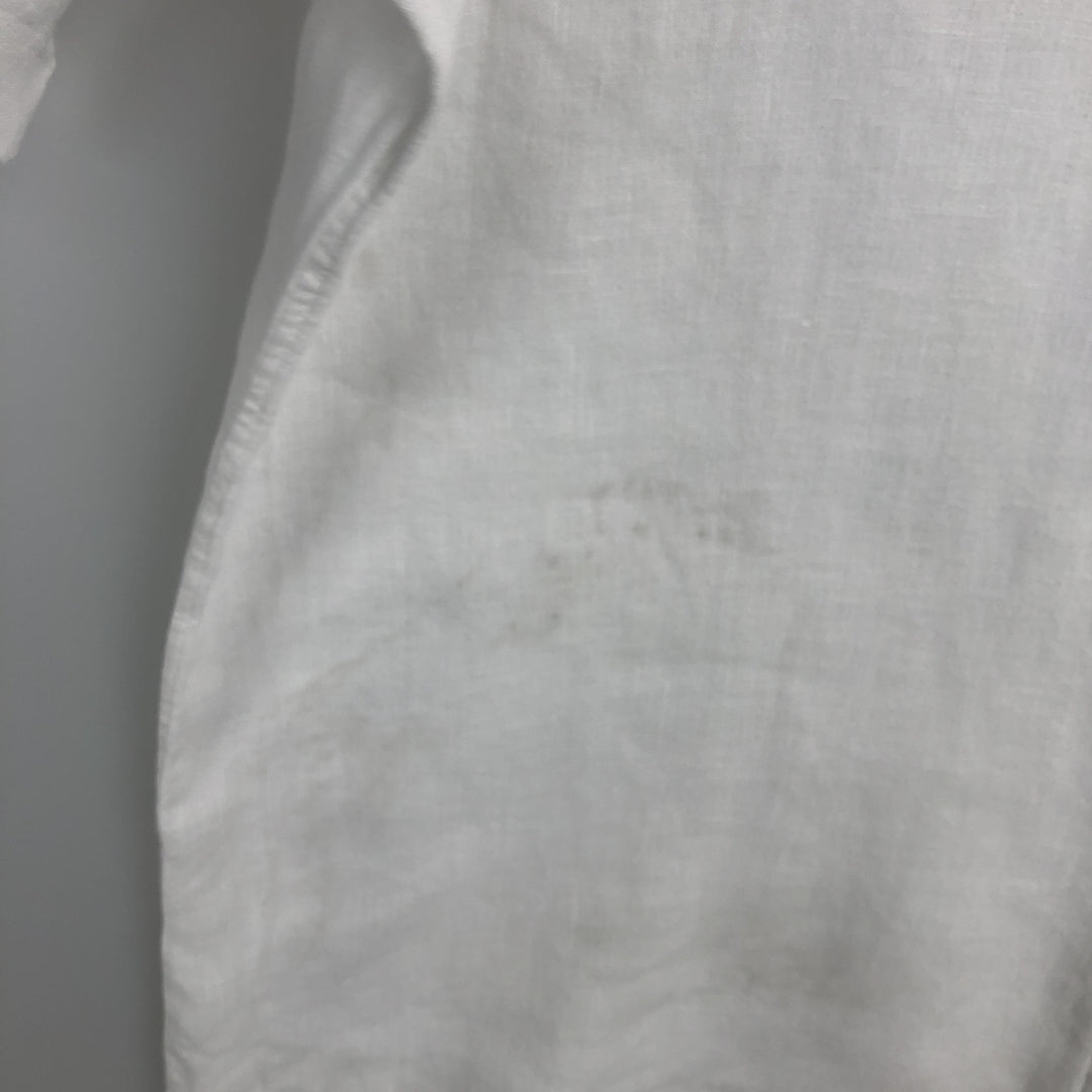 Ralph Lauren Classic Fit short sleeve linen button down shirt, men's size XL linen white type Vintage Second Hand