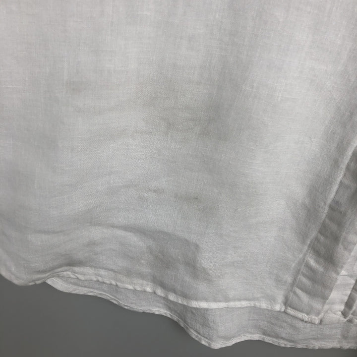 Ralph Lauren Classic Fit short sleeve linen button down shirt, men's size XL linen white type Vintage Second Hand