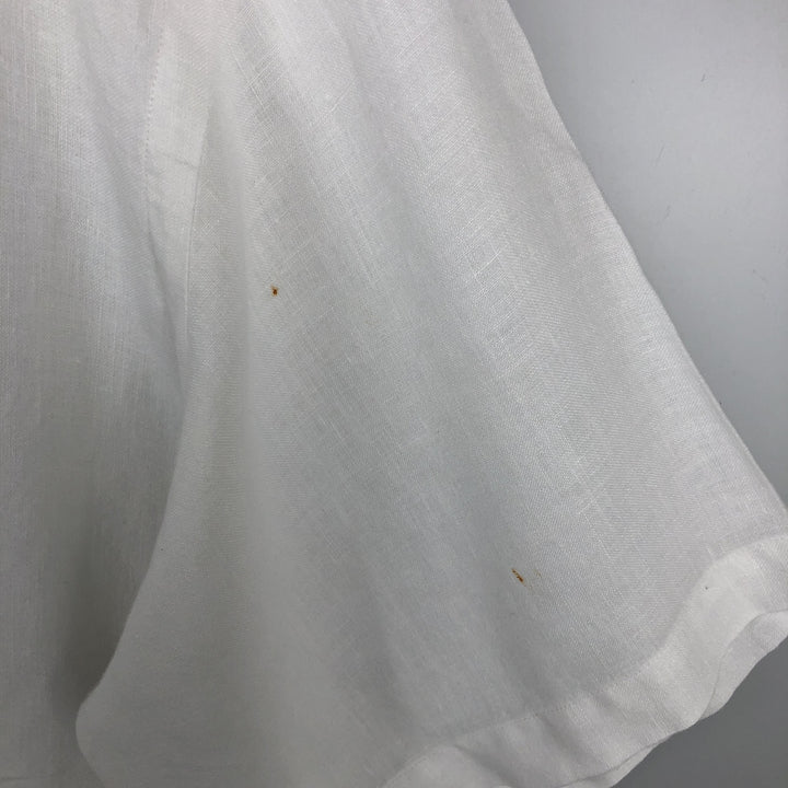 Ralph Lauren Classic Fit short sleeve linen button down shirt, men's size XL linen white type Vintage Second Hand