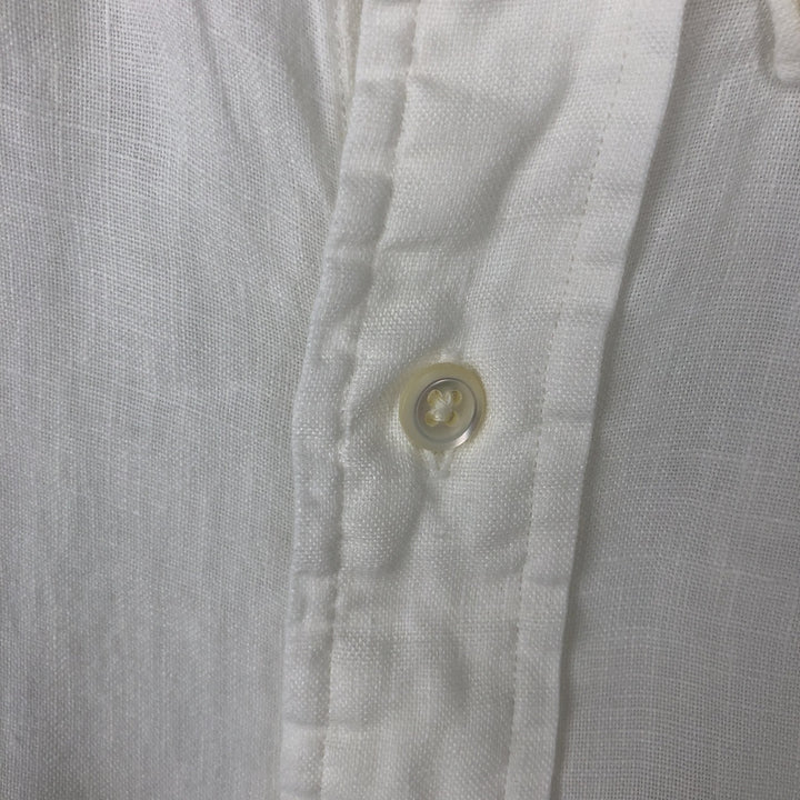 Ralph Lauren CUSTOM FIT short sleeve linen button down shirt, men's XXL size linen white type Vintage Second Hand