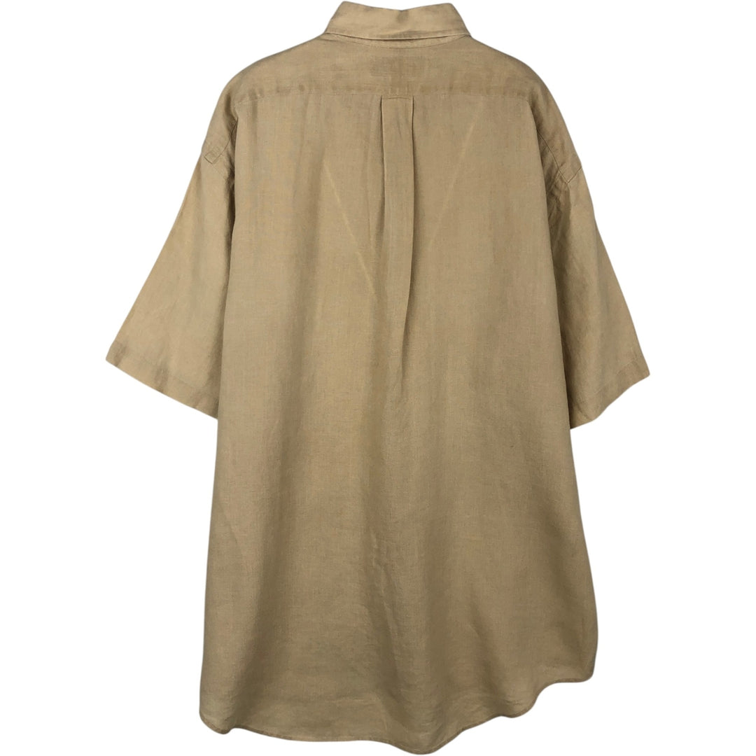 Ralph Lauren BLAKE short sleeve linen button down shirt, men's size L linen Beige type Vintage Second Hand
