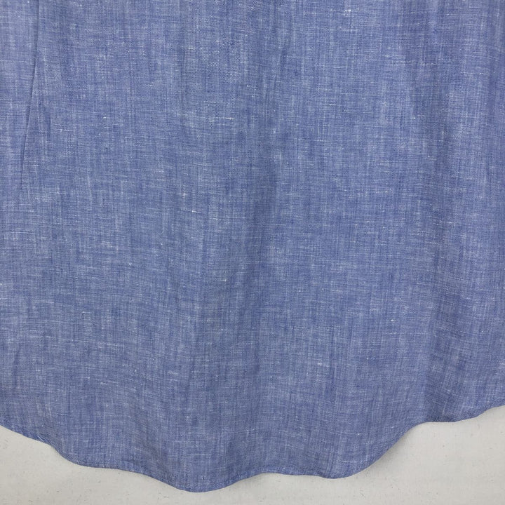 Brooks Brothers Est.1818 short sleeve linen shirt, men's size M linen blue type Vintage Second Hand