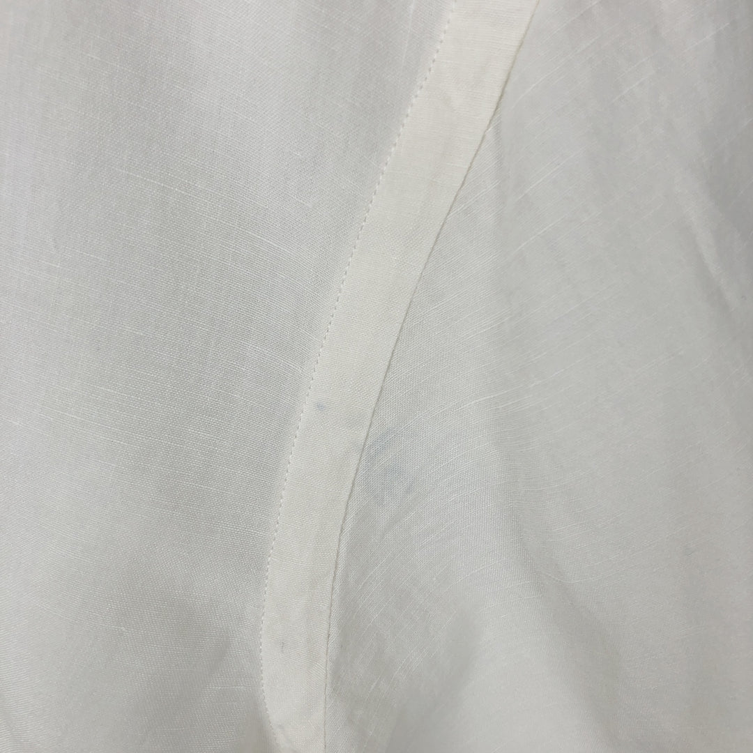 Ralph Lauren Classic Fit short sleeve linen button down shirt, men's size L linen white type Vintage Second Hand