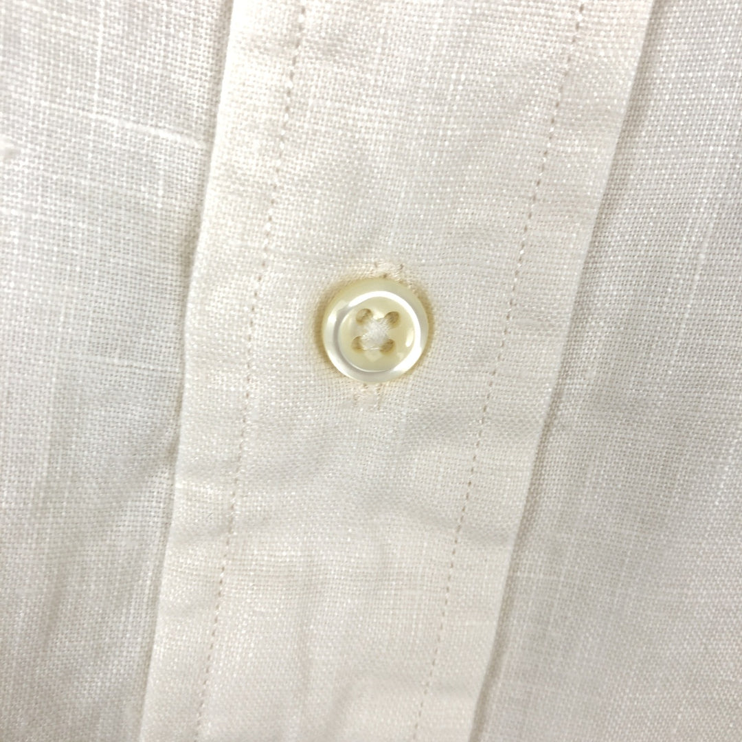 Ralph Lauren BLAKE short sleeve linen button down shirt, men's XL size linen white type Vintage Second Hand