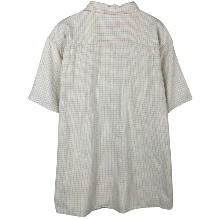 Patagonia Check Pattern Short-Sleeve Organic Cotton x Linen Box Shirt (Men's Size L) Hemp white type Vintage Second Hand