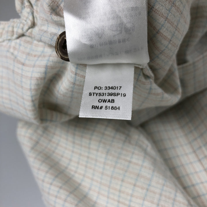 Patagonia Check Pattern Short-Sleeve Organic Cotton x Linen Box Shirt (Men's Size L) Hemp white type Vintage Second Hand