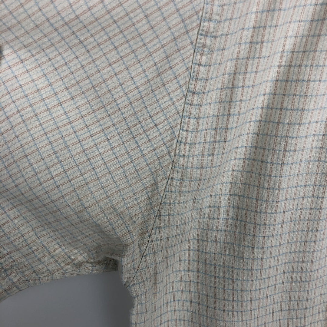 Patagonia Check Pattern Short-Sleeve Organic Cotton x Linen Box Shirt (Men's Size L) Hemp white type Vintage Second Hand