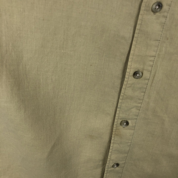 90s-00'S Columbia Short-Sleeve Cotton x Linen Box Shirt, Men's XL (approx.) Vintage linen Khaki type Vintage Second Hand