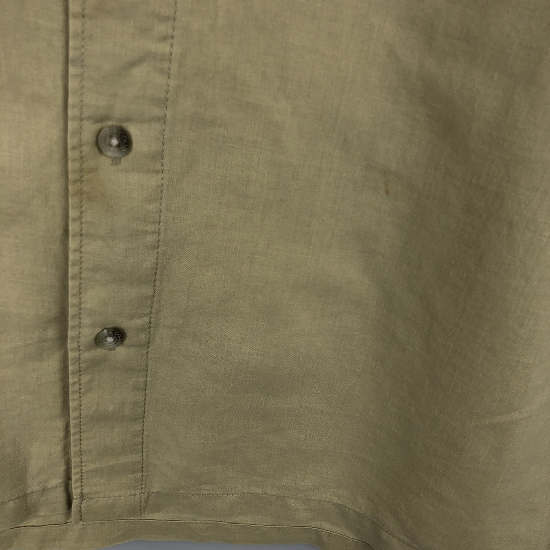 90s-00'S Columbia Short-Sleeve Cotton x Linen Box Shirt, Men's XL (approx.) Vintage linen Khaki type Vintage Second Hand