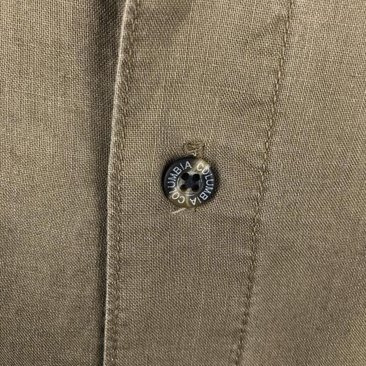 2000'S Columbia Short-Sleeve Cotton x Linen Box Shirt, Men's Size XL (approx.) linen Khaki type Vintage Second Hand