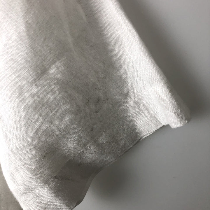 Lacoste Regular Fit Short-Sleeve Linen Button-Down Shirt, Boxy Shirt, Men's Size S (approx.) linen white type Vintage Second Hand