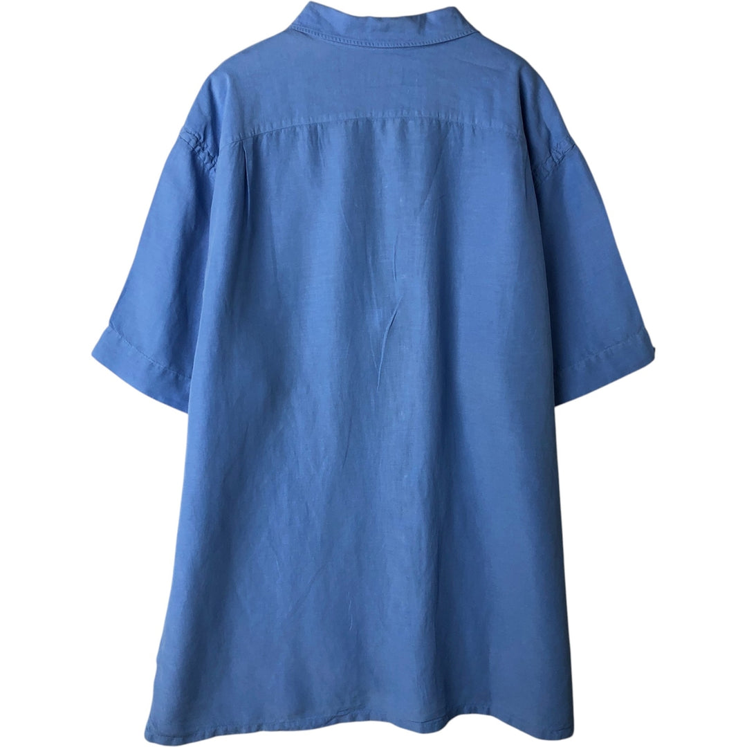 Ralph Lauren POLO RALPH LAUREN Short Sleeve Open Collar Linen Shirt Box Shirt Men's XL linen Blue type light blue Vintage Second Hand