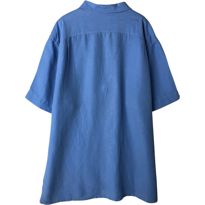 Ralph Lauren POLO RALPH LAUREN Short Sleeve Open Collar Linen Shirt Box Shirt Men's XL linen Blue type light blue Vintage Second Hand