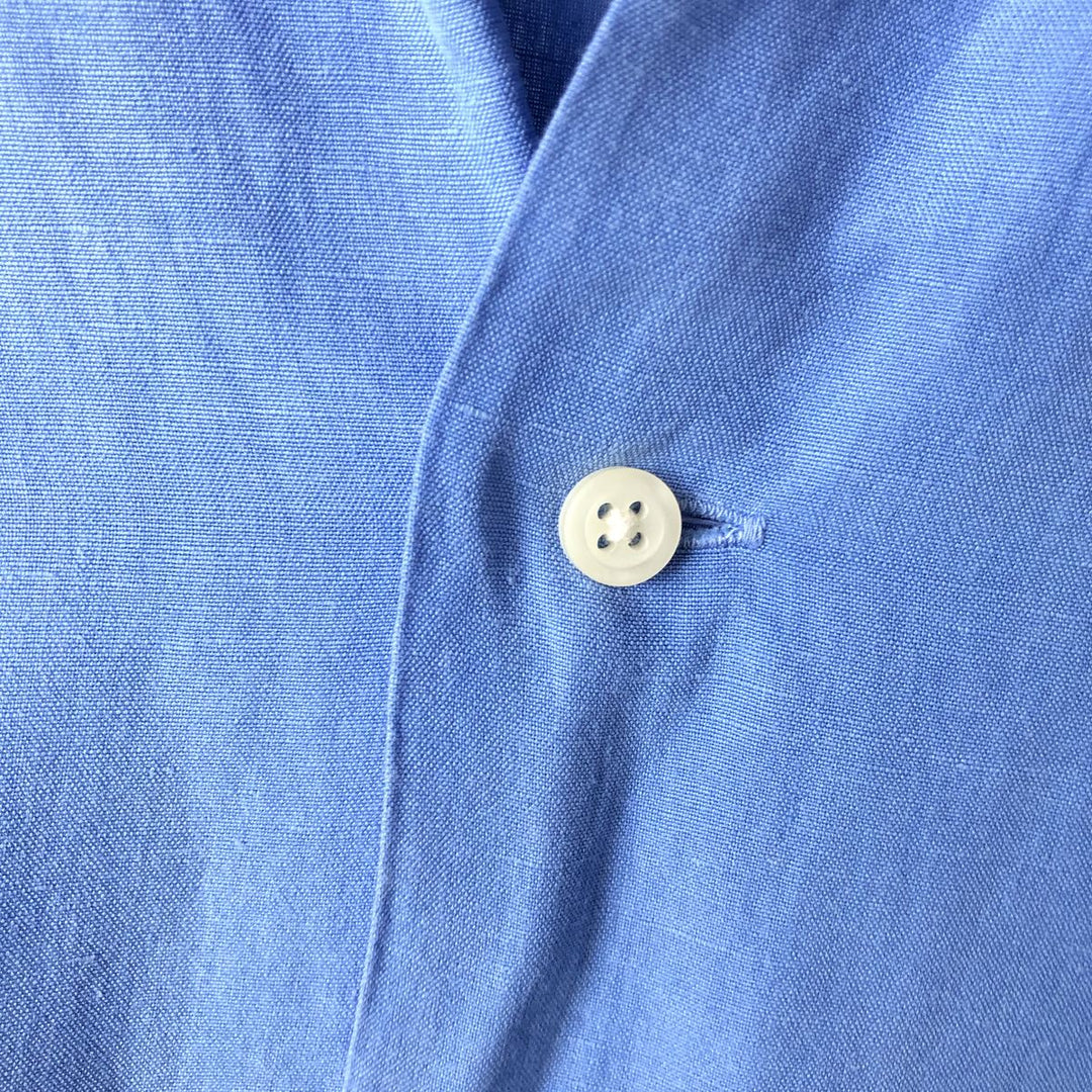 Ralph Lauren POLO RALPH LAUREN Short Sleeve Open Collar Linen Shirt Box Shirt Men's XL linen Blue type light blue Vintage Second Hand
