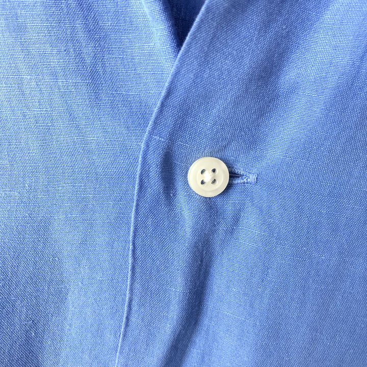 Ralph Lauren POLO RALPH LAUREN Short Sleeve Open Collar Linen Shirt Box Shirt Men's XL linen Blue type light blue Vintage Second Hand