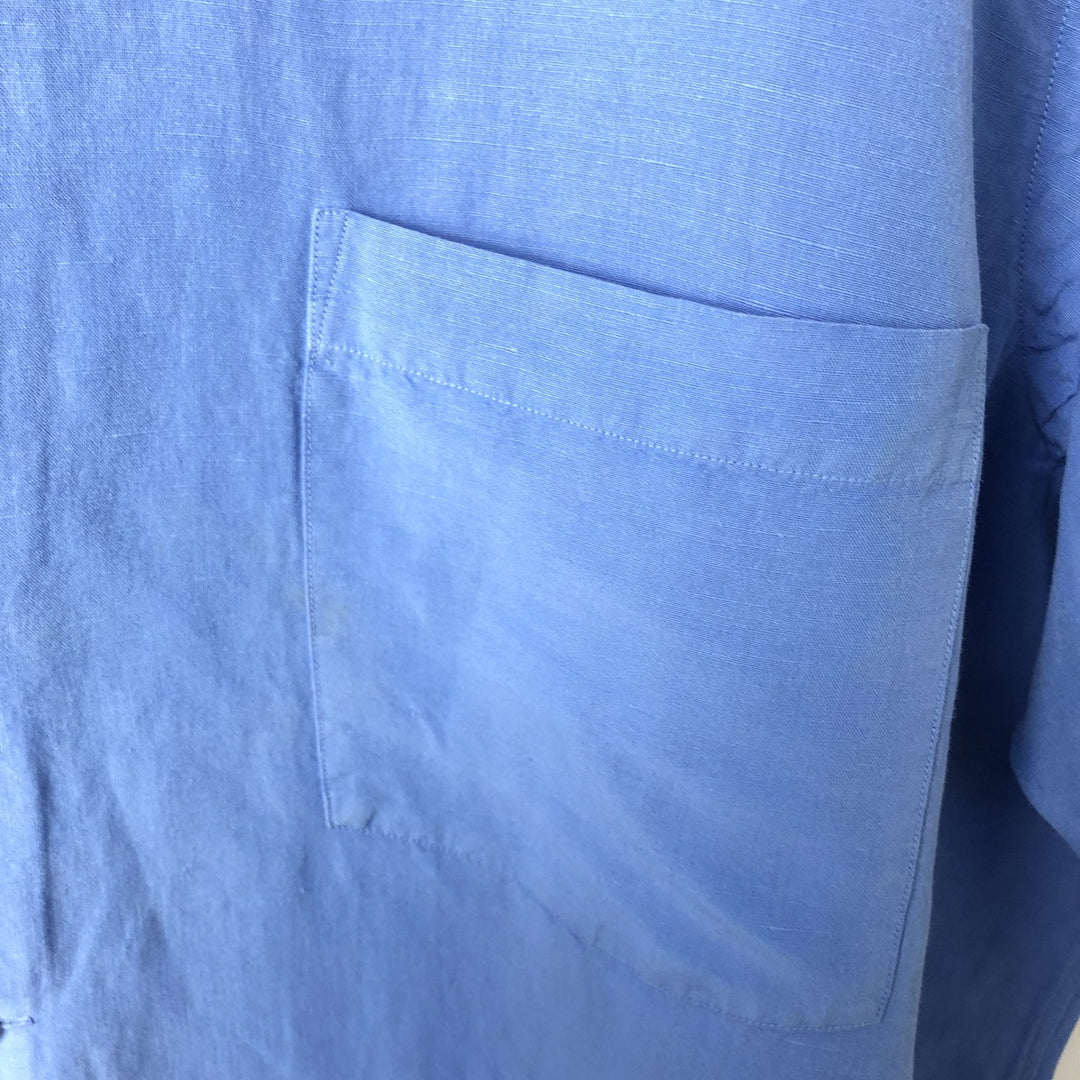 Ralph Lauren POLO RALPH LAUREN Short Sleeve Open Collar Linen Shirt Box Shirt Men's XL linen Blue type light blue Vintage Second Hand