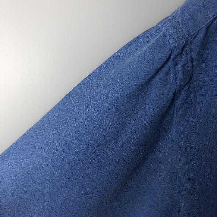 Ralph Lauren POLO RALPH LAUREN Short Sleeve Open Collar Linen Shirt Box Shirt Men's XL linen Blue type light blue Vintage Second Hand
