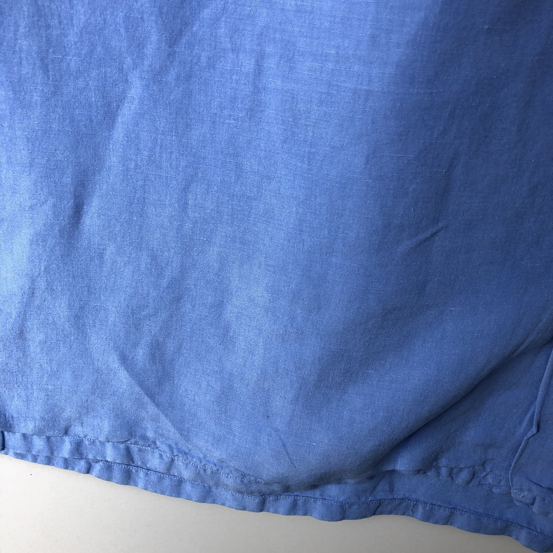 Ralph Lauren POLO RALPH LAUREN Short Sleeve Open Collar Linen Shirt Box Shirt Men's XL linen Blue type light blue Vintage Second Hand