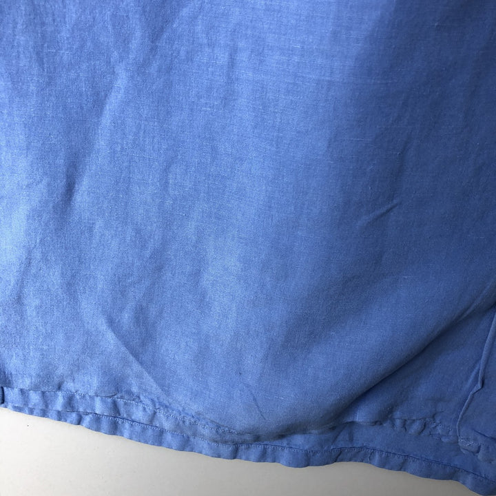 Ralph Lauren POLO RALPH LAUREN Short Sleeve Open Collar Linen Shirt Box Shirt Men's XL linen Blue type light blue Vintage Second Hand
