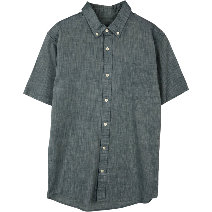 2000s- Patagonia Organic Cotton Short-Sleeve Button-Down Shirt, Men's Size M (approx.) Organic cotton blue type Vintage Second Hand