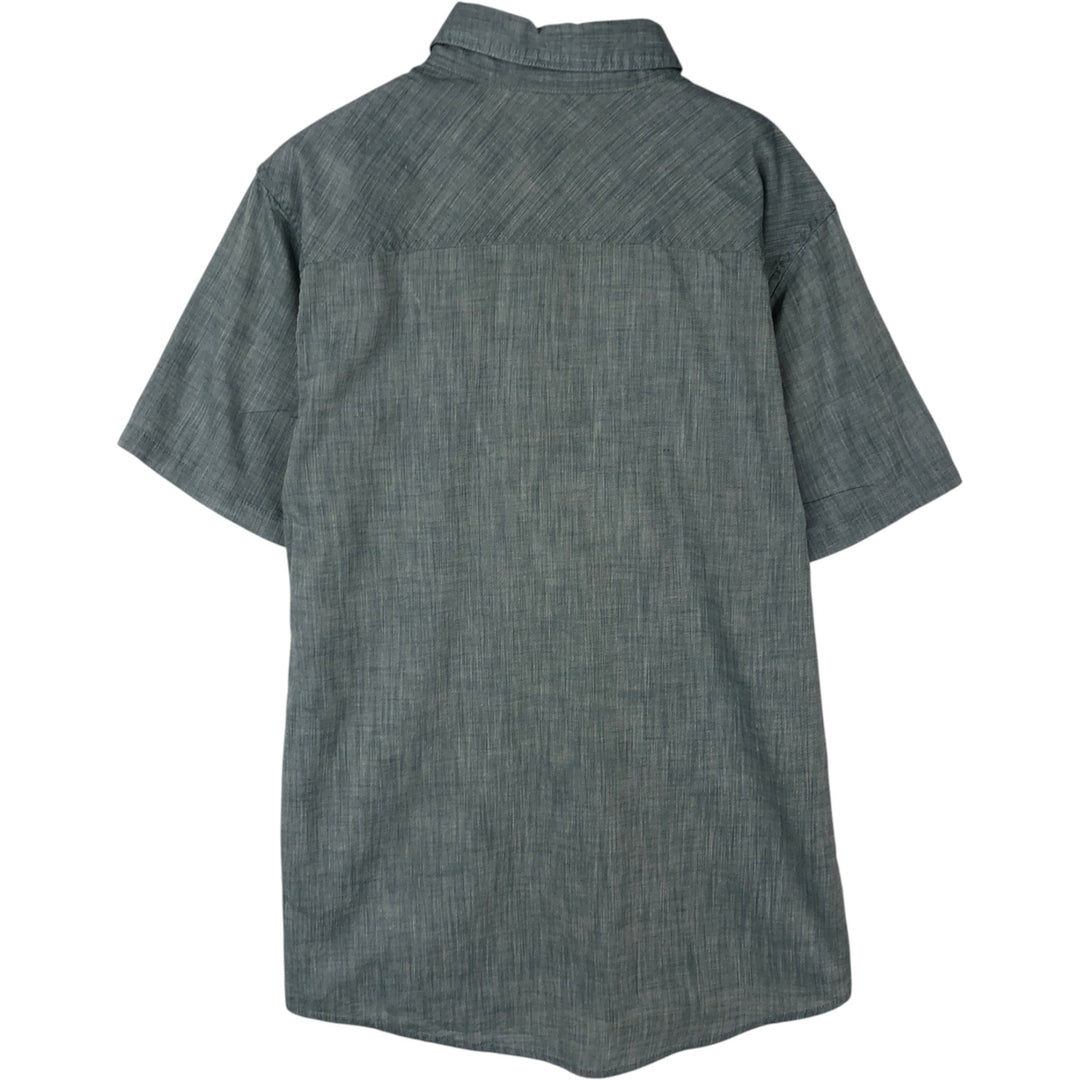 2000s- Patagonia Organic Cotton Short-Sleeve Button-Down Shirt, Men's Size M (approx.) Organic cotton blue type Vintage Second Hand
