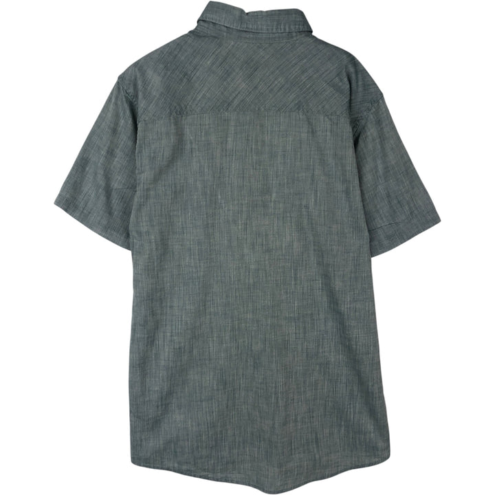 2000s- Patagonia Organic Cotton Short-Sleeve Button-Down Shirt, Men's Size M (approx.) Organic cotton blue type Vintage Second Hand
