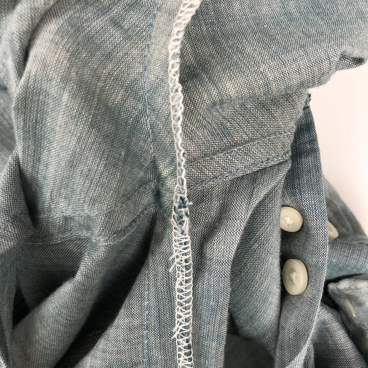 2000s- Patagonia Organic Cotton Short-Sleeve Button-Down Shirt, Men's Size M (approx.) Organic cotton blue type Vintage Second Hand