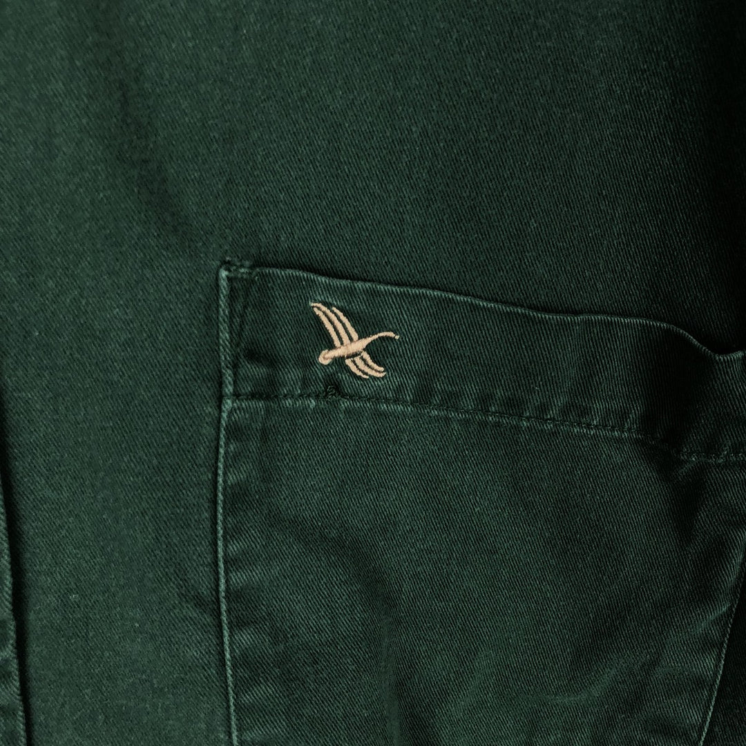 Eddie Bauer Short-Sleeve Button-Down Shirt, Men's Size L (approx.) cotton green type Vintage Second Hand