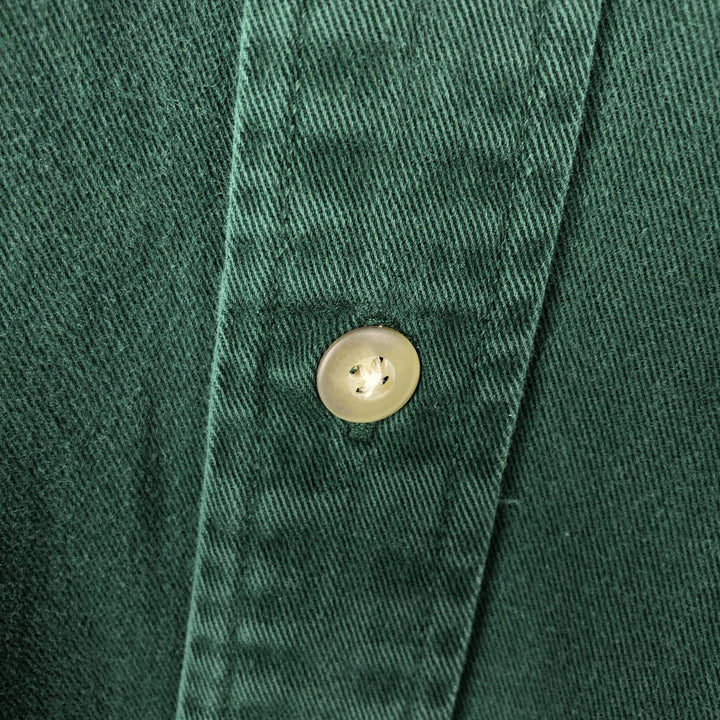Eddie Bauer Short-Sleeve Button-Down Shirt, Men's Size L (approx.) cotton green type Vintage Second Hand