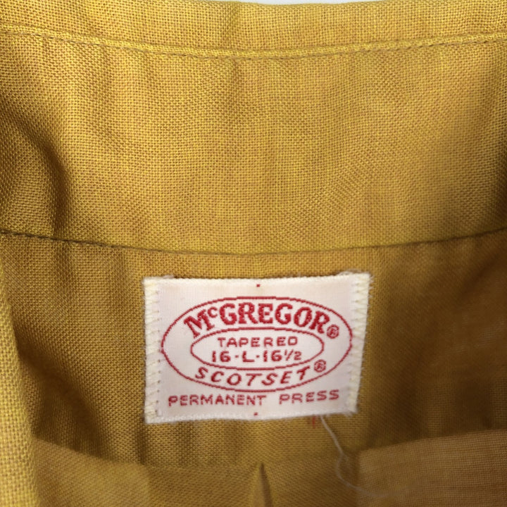 McREGOR SCOTSET Short-Sleeve Button-Down Shirt, Men's Size L (approx.) unclear yellow type Vintage Second Hand
