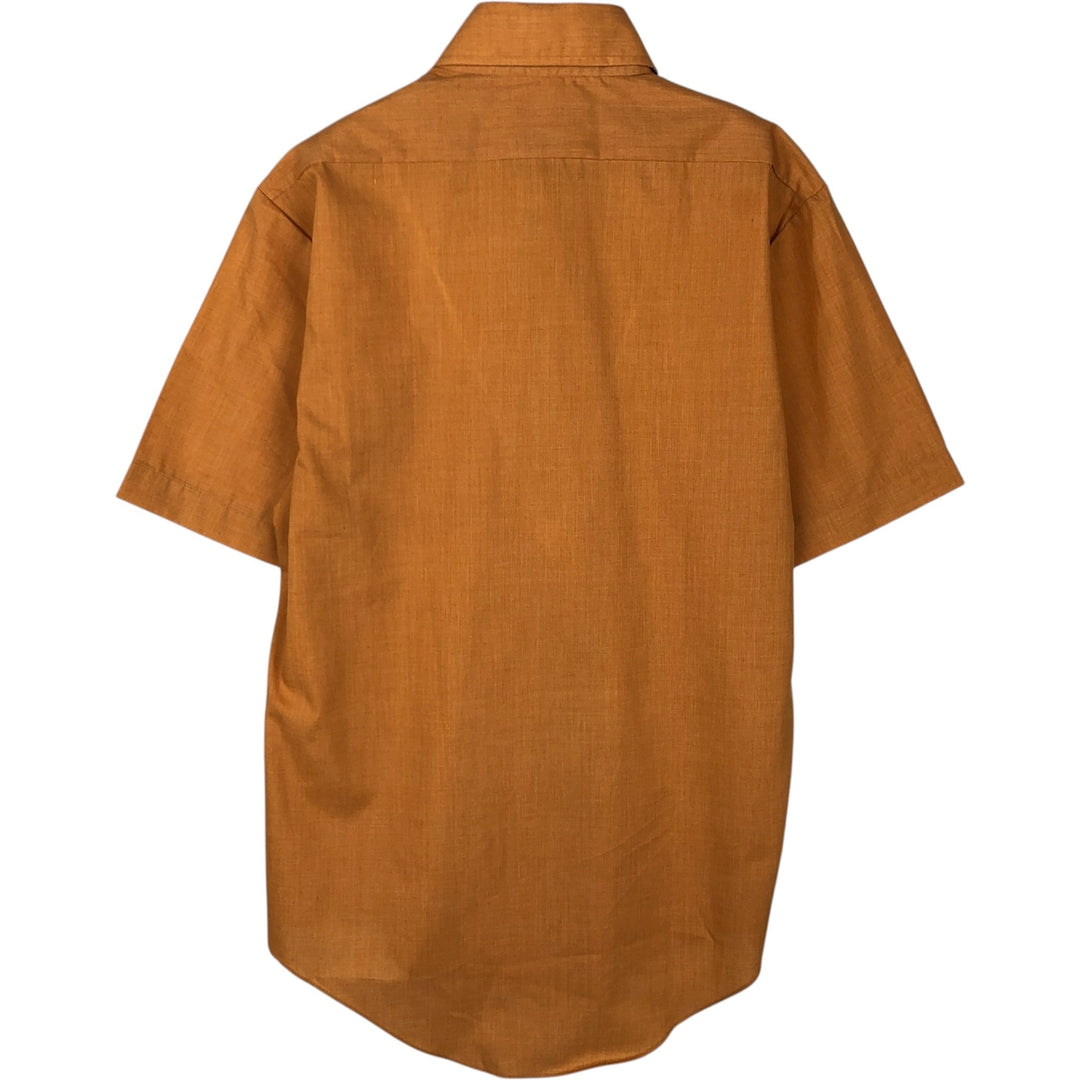 Pelham Short-Sleeve Poly-Cotton Shirt, Men's Size M (approx.) polyester orange type Vintage Second Hand