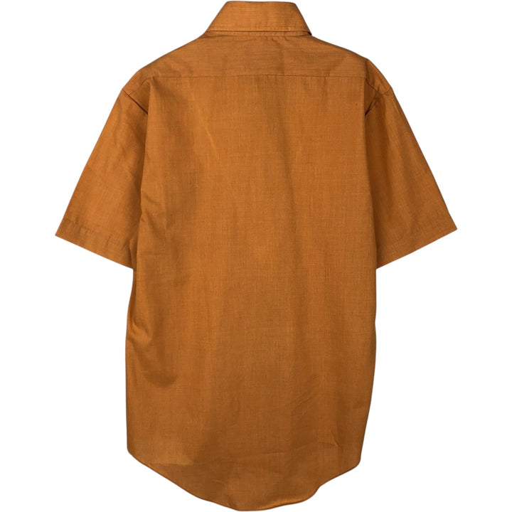 Pelham Short-Sleeve Poly-Cotton Shirt, Men's Size M (approx.) polyester orange type Vintage Second Hand