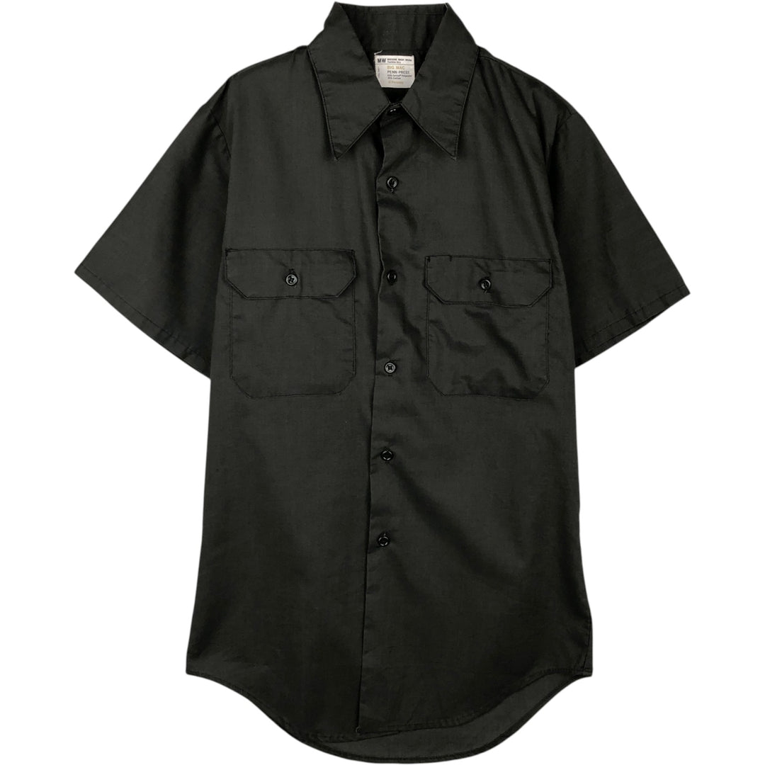Big Mac Short-Sleeve Poly-Cotton Shirt, Men's Size S polyester Charcoal Vintage Second Hand