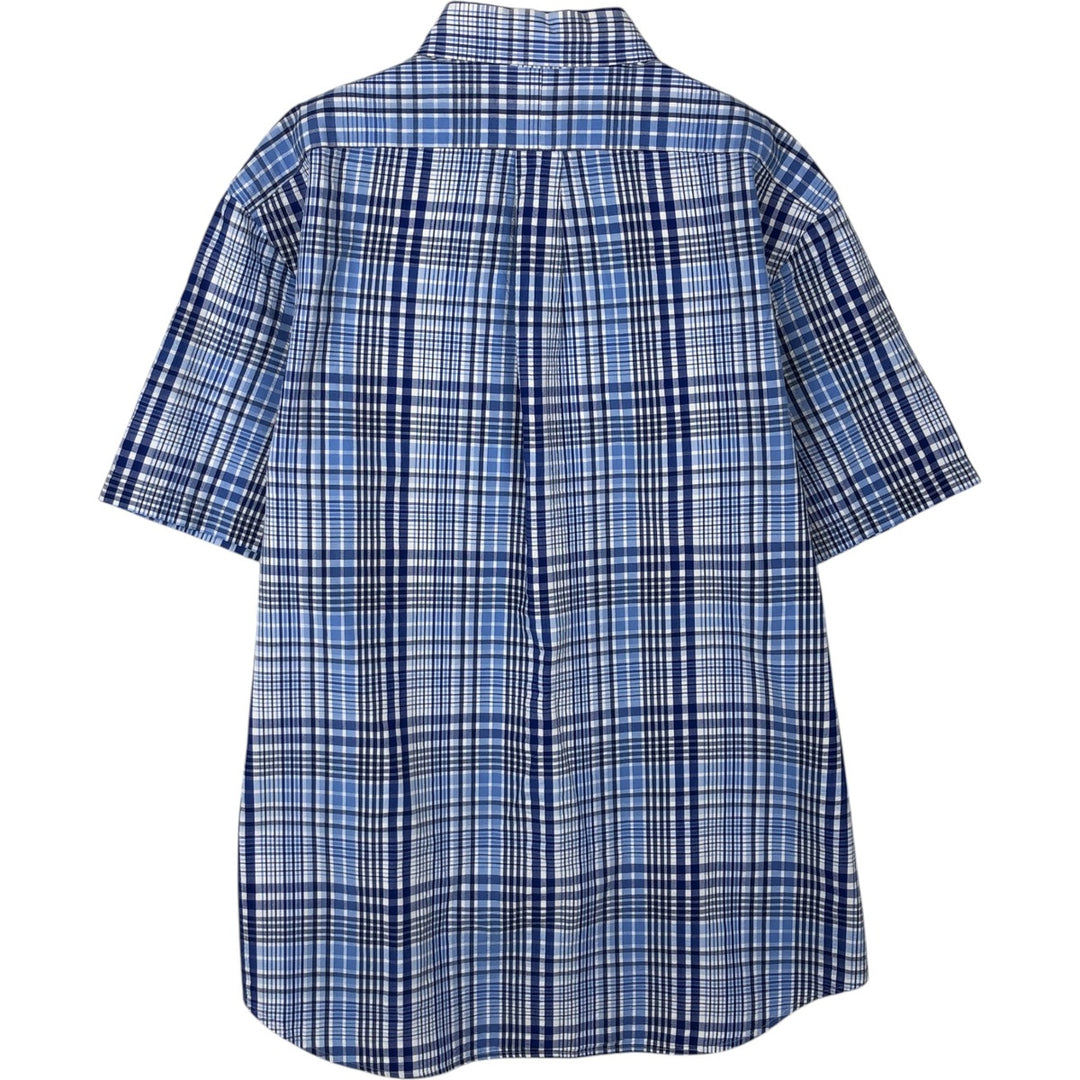 Ralph Lauren Classic Fit short sleeve button down check shirt, men's size XL cotton blue type Vintage Second Hand